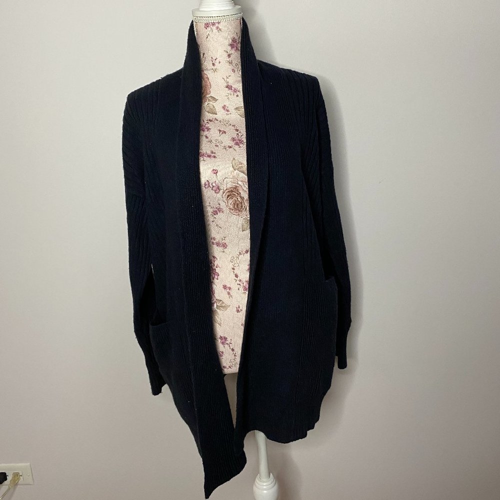 BANANA REPUBLIC Cardigan Open Front Wool Cotton Blend Size Large Petite - Picture 5 of 9
